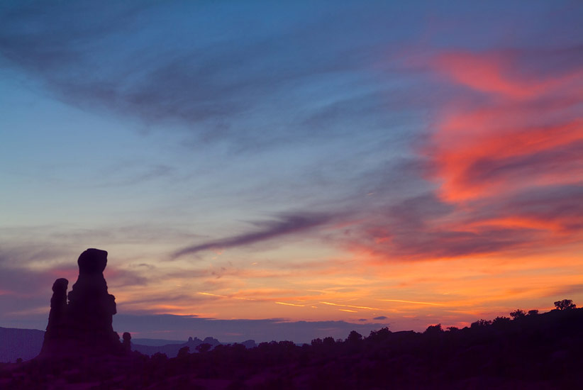 Magic Sunset. Windows Section. Arches National Park Utah, USA
