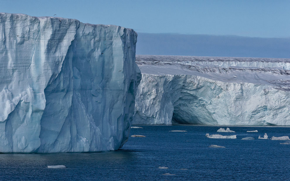 
Ice cave in the Austfonna Glacier. Austfonna Ice Cap. Svalbard (Spitsbergen) Archipelago, Norway.