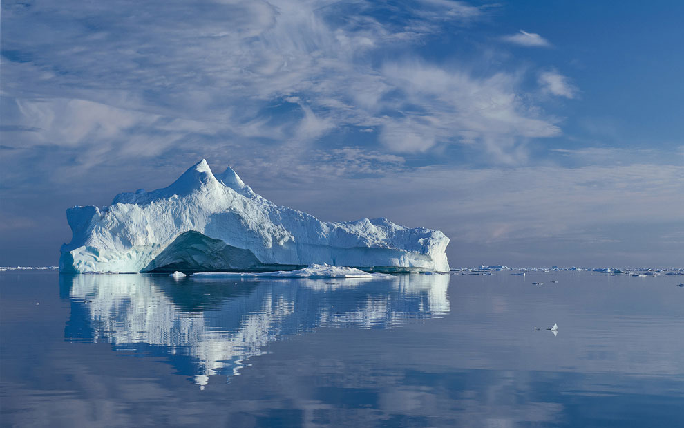 Snow Queen's Castle. Iceberg offshore of Kulusuk island. Southeastern Greenland.