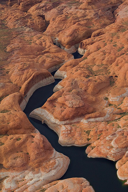 Driftwood Canyon. Glen Canyon NRA, Lake Powell, Utah/Arizona, US. Aerial. - Lake-Powell-Aerial-Abstracts-Arizona-USA - Mike Reyfman Photography