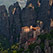 Roussanou Nunnery and St. Nicholas Anapafsas Monasteriy at sunrise. Meteora, Thessaly, Greece - Meteora-Monasteries-Greece - Mike Reyfman Photography
