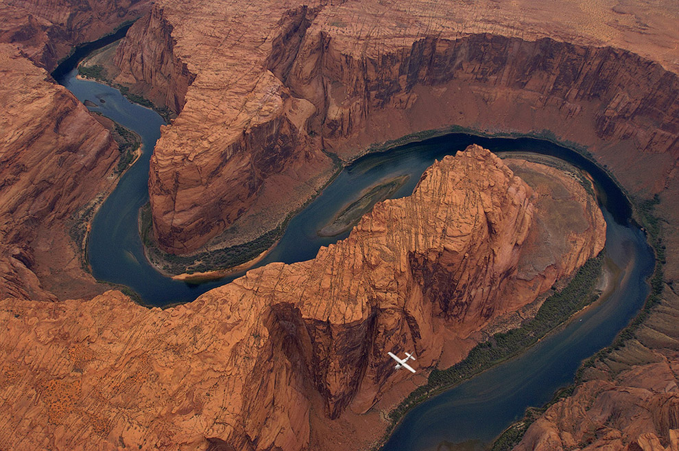 Tourists. Horseshoe Bend of Colorado River, Arizona, USA. Aerial. - Gallery-1 - Mike Reyfman Photography