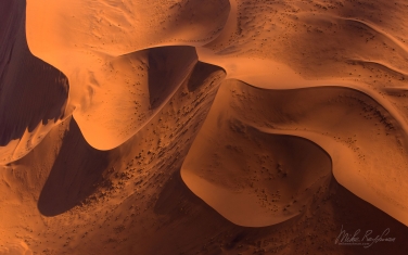 074-SV_10P8563 Aerial View of Orange Sand Dunes in the Namib Desert. Sossusvlei, Namib-Naukluft National Park, Namibia.
