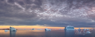 077-GR-SC_50B7282_Pano-1x2.55 Icebergs in Scoresby Sund. Greenland.
