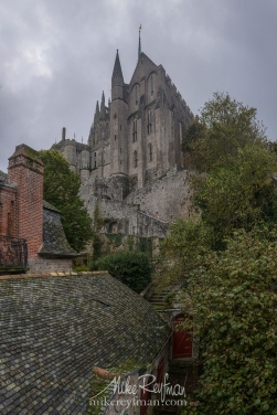 SM_MR50A1004-VerticalPano Le Mont-Saint-Michel Island and Benedictine Abbey. Normandy, France
