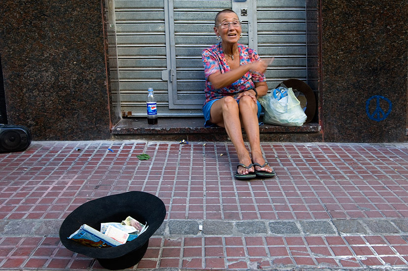 The Beggar. Avenida Defensa, San-Telmo, Buenos Aires, Argentina. - Buenos-Aires-People-City-Places-Argentina - Mike Reyfman Photography
