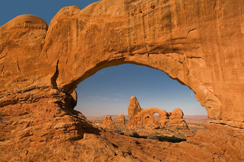 Turret Arch through North Window. Windows Section, Arches National Park, Utah, USA - Arches-National-Park-Utah-USA - Mike Reyfman Photography