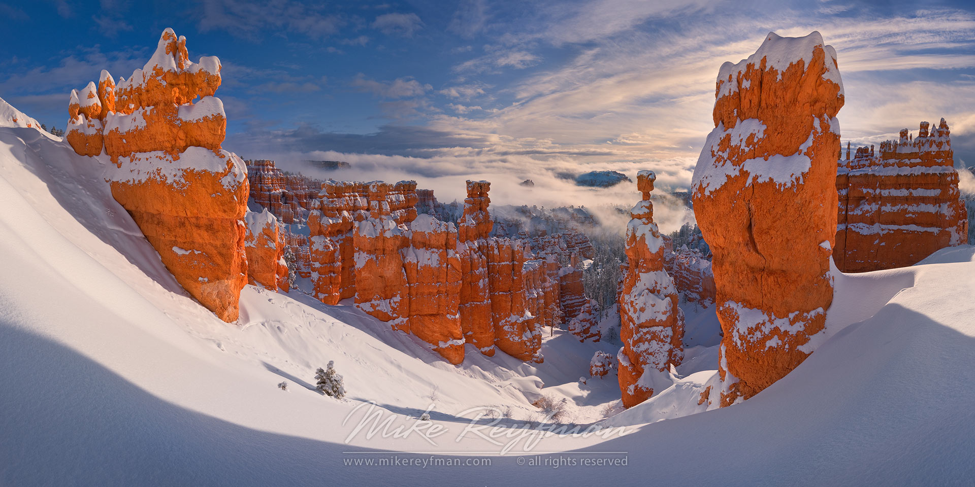 Winter Fortress. Thor's Hammer, Bryce Canyon National Park, Utah, USA. - Bryce-Canyon-National-Park-Utah-USA - Mike Reyfman Photography
