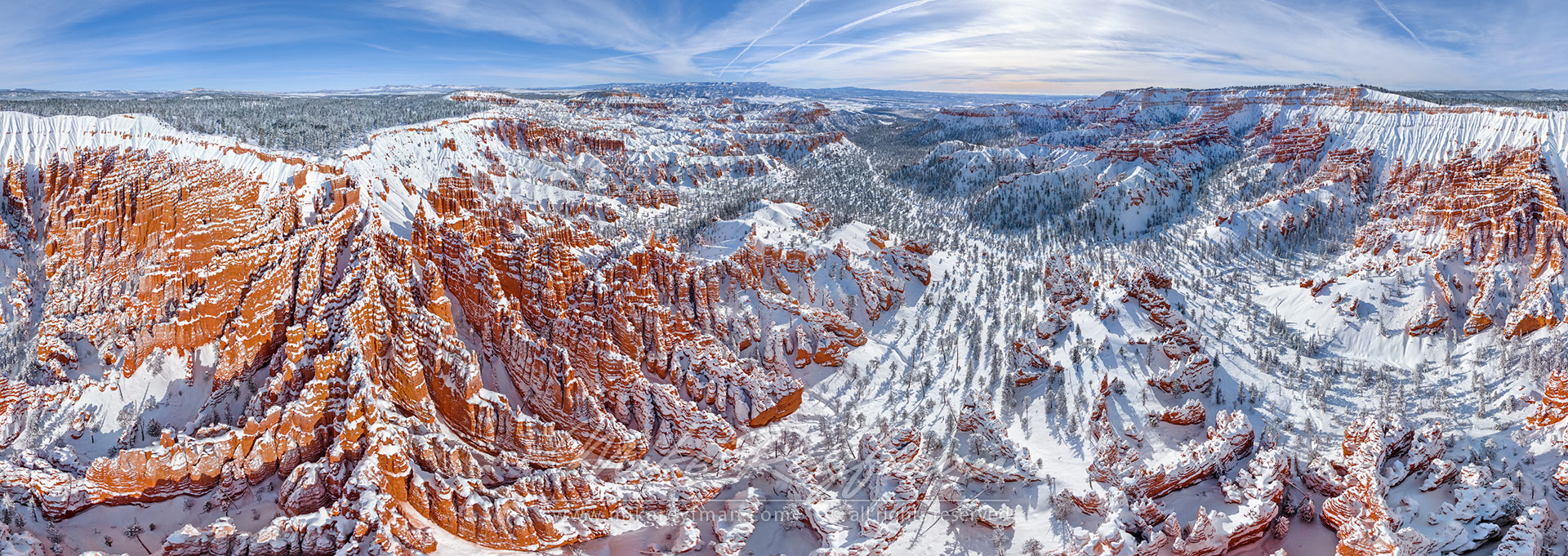 Winter Fairy-Tails. 360 degree aerial panoramic view of Bryce Canyon National Park, Utah, USA. - Bryce-Canyon-National-Park-Utah-USA - Mike Reyfman Photography