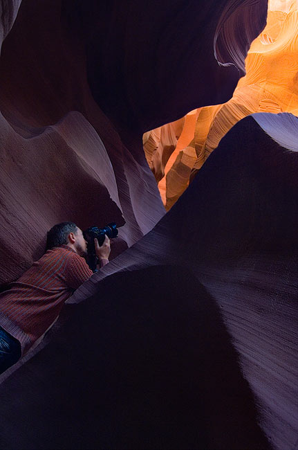 Ambush for The Light. Photographer Maksim Guzovskiy , Lower Antelope Canyon, Arizona, USA - Lower-Antelope-Canyon-Arizona-USA - Mike Reyfman Photography