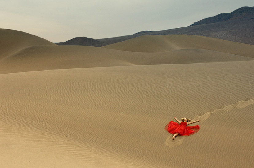 Tired Butterfly. Anastasia Zakharova. Mesquite Flats Sand Dunes, Death Valley National Park, California, USA. - SandDance-Death-Valley-NP-California-USA - Mike Reyfman Photography