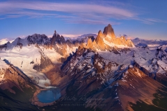 Fitzroy Massif, Cerro Torre Massif and Perito Moreno Glacier. Los Glaciares National Park, Patagonia, Argentina