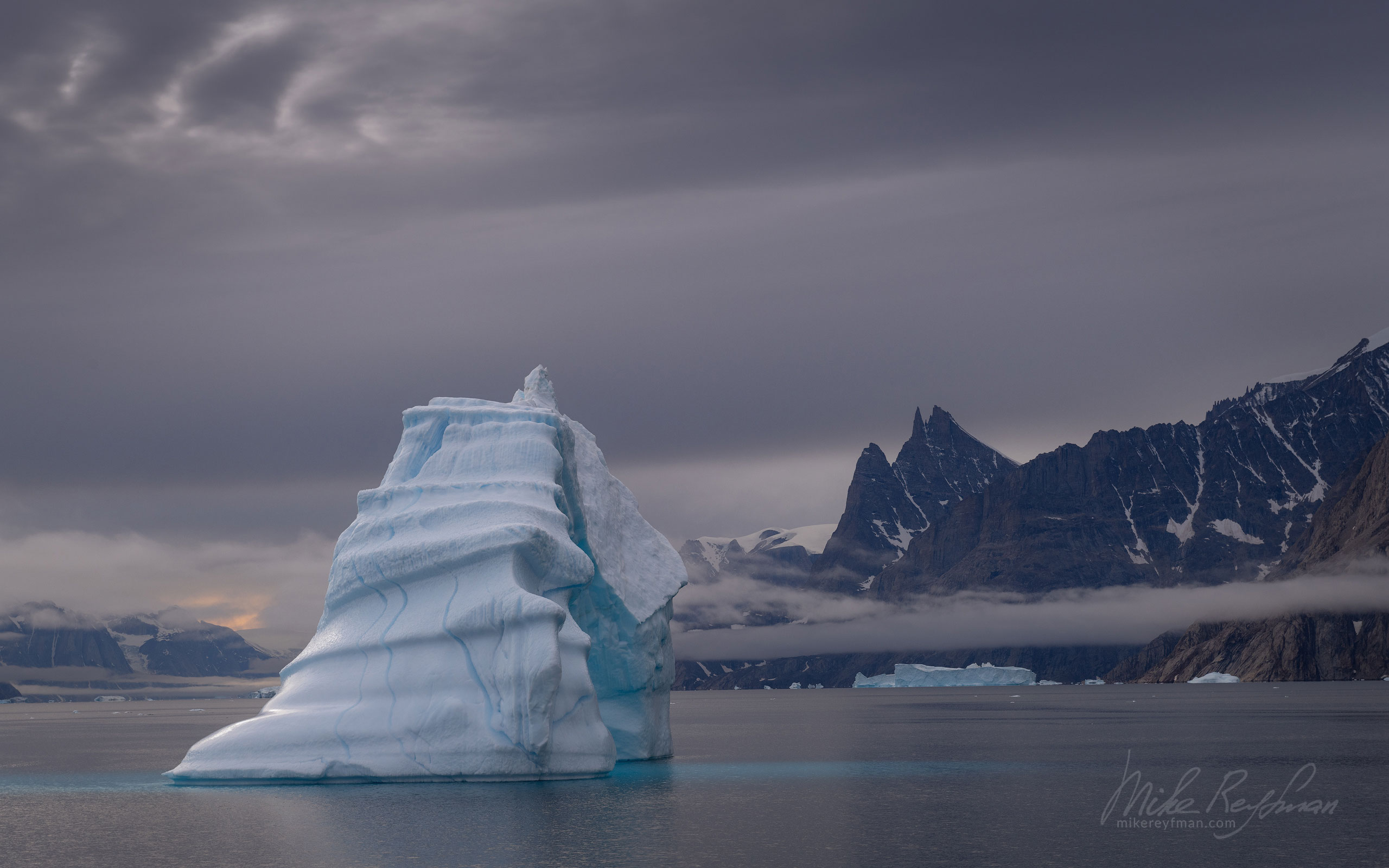 Iceberg in Scoresby Sund. Greenland. 006-GR-SC_50B7674 - The Scoresby Sund fjord system and the settlement of Ittoqqortoormiit. East Greenland. - Mike Reyfman Photography