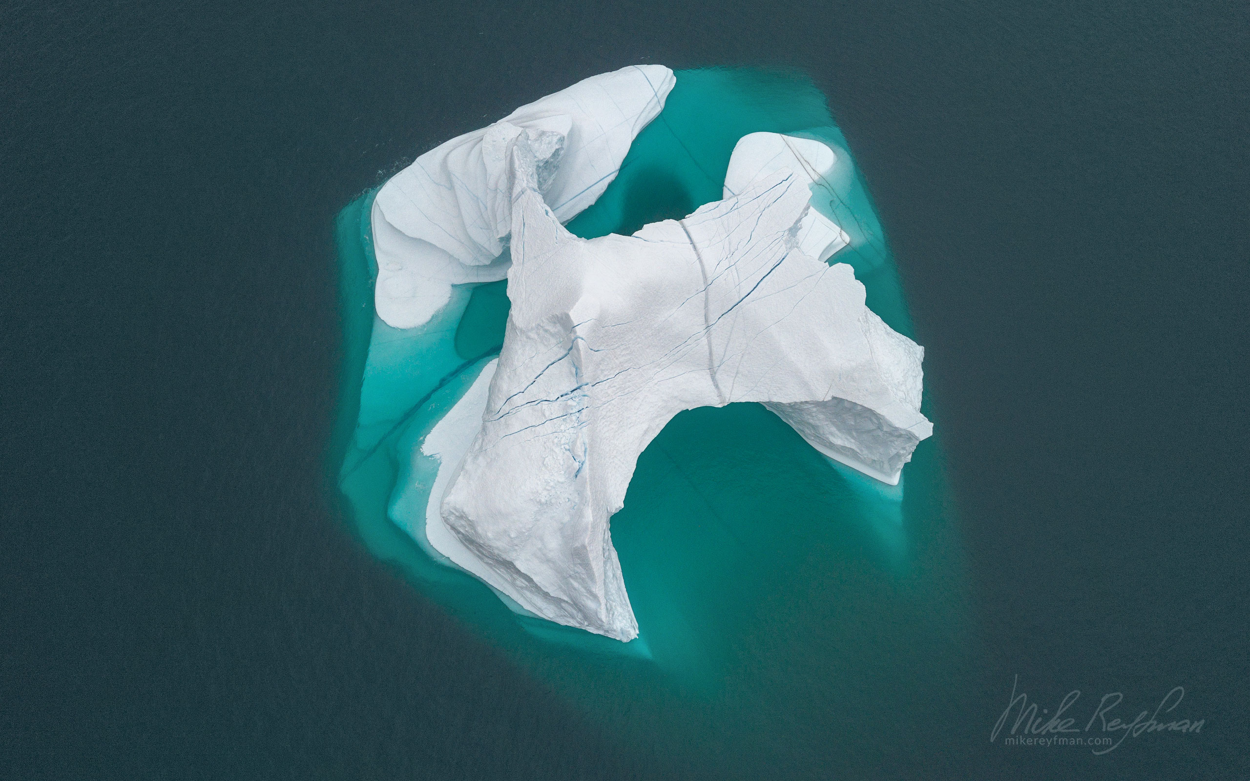 Iceberg in Scoresby Sund. Greenland. Aerial. 066-GR-SC_DJI_0491 - The Scoresby Sund fjord system and the settlement of Ittoqqortoormiit. East Greenland. - Mike Reyfman Photography