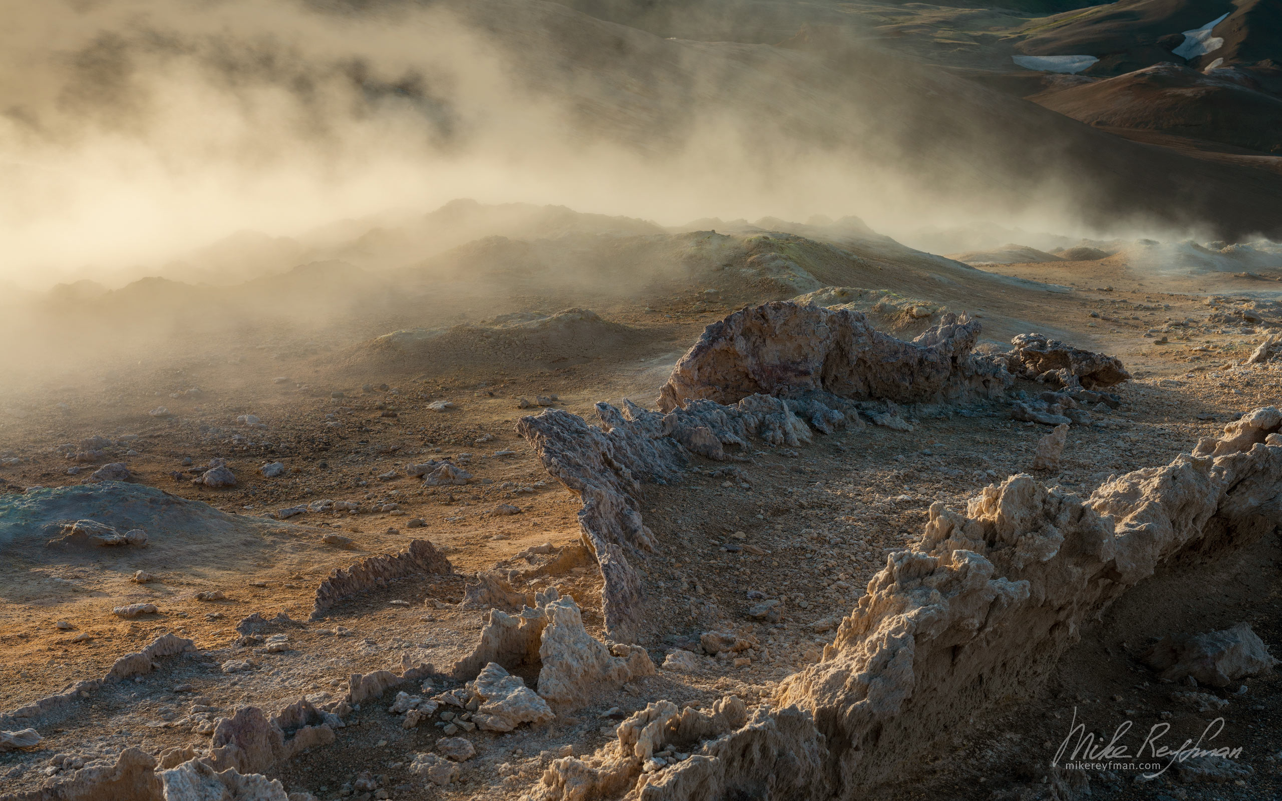 Namafjall - Hverir Geothermal Area. Lake Myvatn region, Iceland 042-IC-GP _D8B1802 - Rhyolite Mountains, Crater Lakes, Geothermal Areas, Lava Fields and Glacial Rivers. Iceland.  - Mike Reyfman Photography