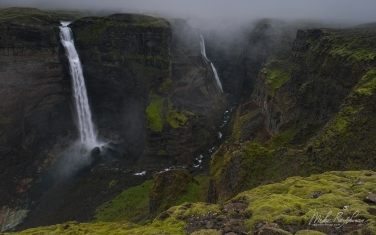 Haifoss-&-Granni-waterfalls.-Fossá-River,-Thjorsardalur-(Þjórsárdalur)-valley,-Iceland