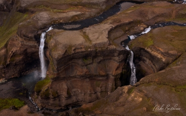 Haifoss-&-Granni-waterfalls.-Fossá-River,-Thjorsardalur-(Þjórsárdalur)-valley,-Iceland