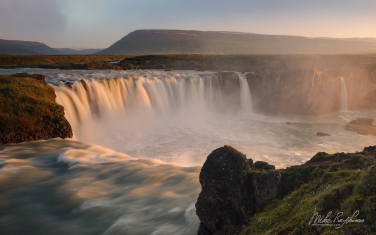 Godafoss-waterfall.-Skjálfandafljót-river,-northern-Iceland.
