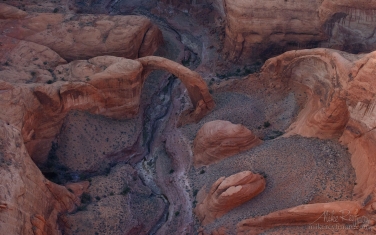 Rainbow-Bridge.-Forbidden-Canyon,-Lake-Powell,-Glen-Canyon-NRA.-Uta/Arizona,-USA.-Aerial
