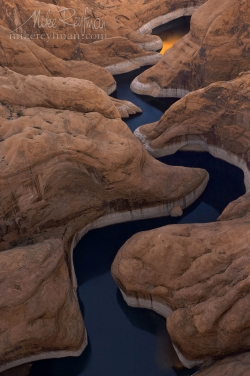 The-Canyon.-Glen-Canyon-NRA,-Lake-Powell,-Utah/Arizona,-USA.-Aerial.