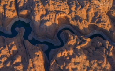 Anasazi-Canyon-Abstracts.-Anasazi-Canyon,-Lake-Powell,-Glen-Canyon-NRA,-Utah/Arizona,-US.-Aerial.