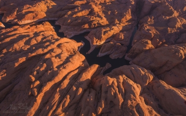 Anasazi-Canyon-Abstracts.-Anasazi-Canyon,-Lake-Powell,-Glen-Canyon-NRA,-Utah/Arizona,-US.-Aerial.