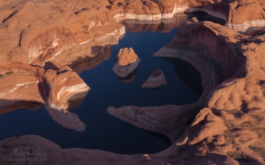 Reflection-Canyon.-Colorado-River,-Lake-Powell,-Glen-Canyon-NRA.-Uta/Arizona,-USA.-Aerial