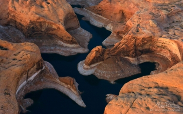 Reflection-Canyon.-Colorado-River,-Lake-Powell,-Glen-Canyon-NRA.-Uta/Arizona,-USA.-Aerial