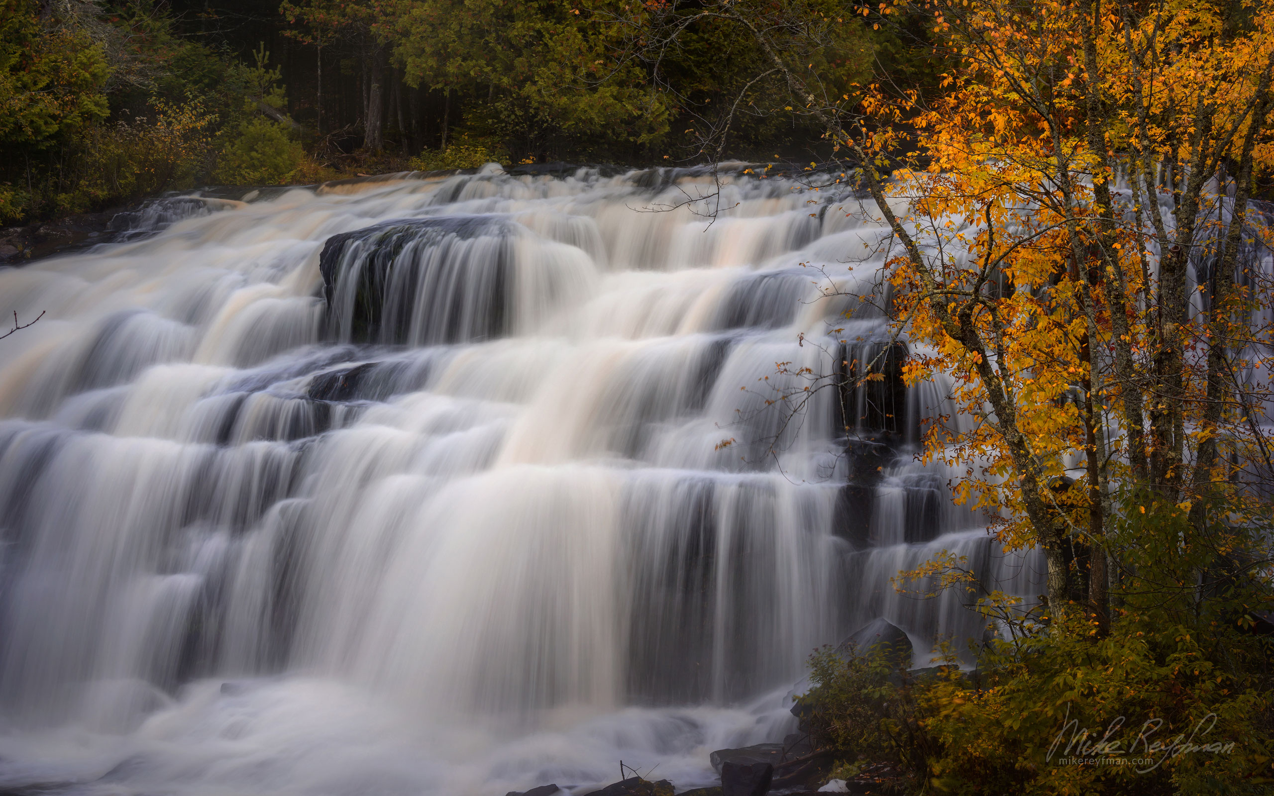 Bond Falls, Ontonagon River, Upper Peninsula, Michigan, USA. UP-MI_006_ZRA6863 - Michigan's Upper Peninsula - the best destination in US for fall colors. - Mike Reyfman Photography