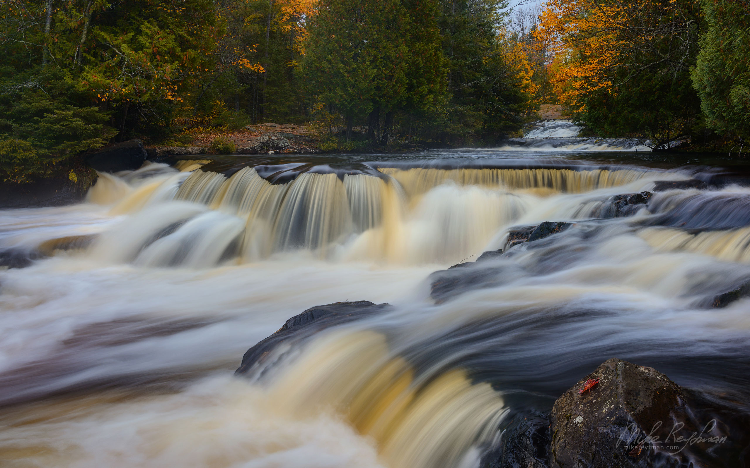 Bond Falls, Ontonagon River, Upper Peninsula, Michigan, USA. UP-MI_015_ZRA6919 - Michigan's Upper Peninsula - the best destination in US for fall colors. - Mike Reyfman Photography