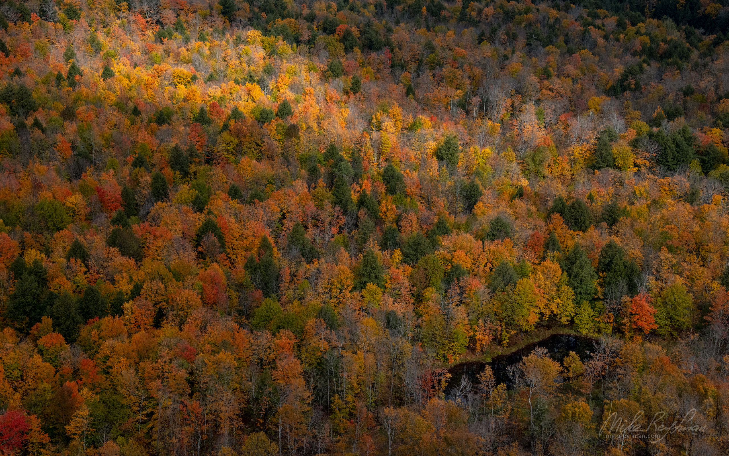 Bird-eye view from the top of Copper Peak Ski Jump. Ottava National Forest, Upper Peninsula, Michigan, USA UP-MI_092_50E3301.jpg - Michigan's Upper Peninsula - the best destination in US for fall colors. - Mike Reyfman Photography